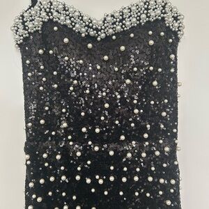 B Darlin Black Embellished Dress